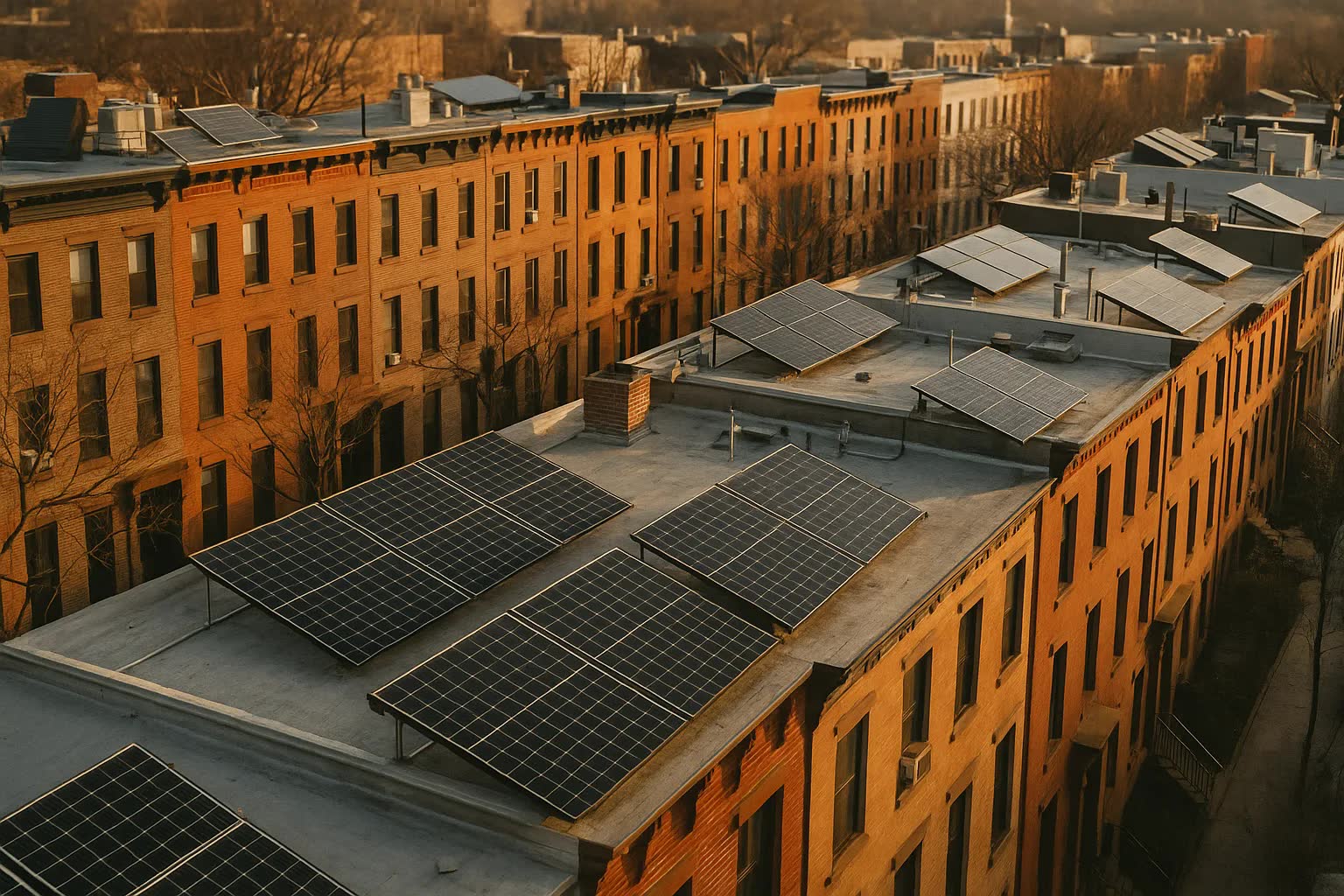 Brooklyn Rooftop Solar Push Targets Low-Income Rowhouses